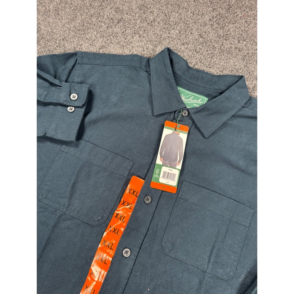NWT Woolrich Green Label Shirt Men's XXL Navy Button Up Long Sleeve Outdoor